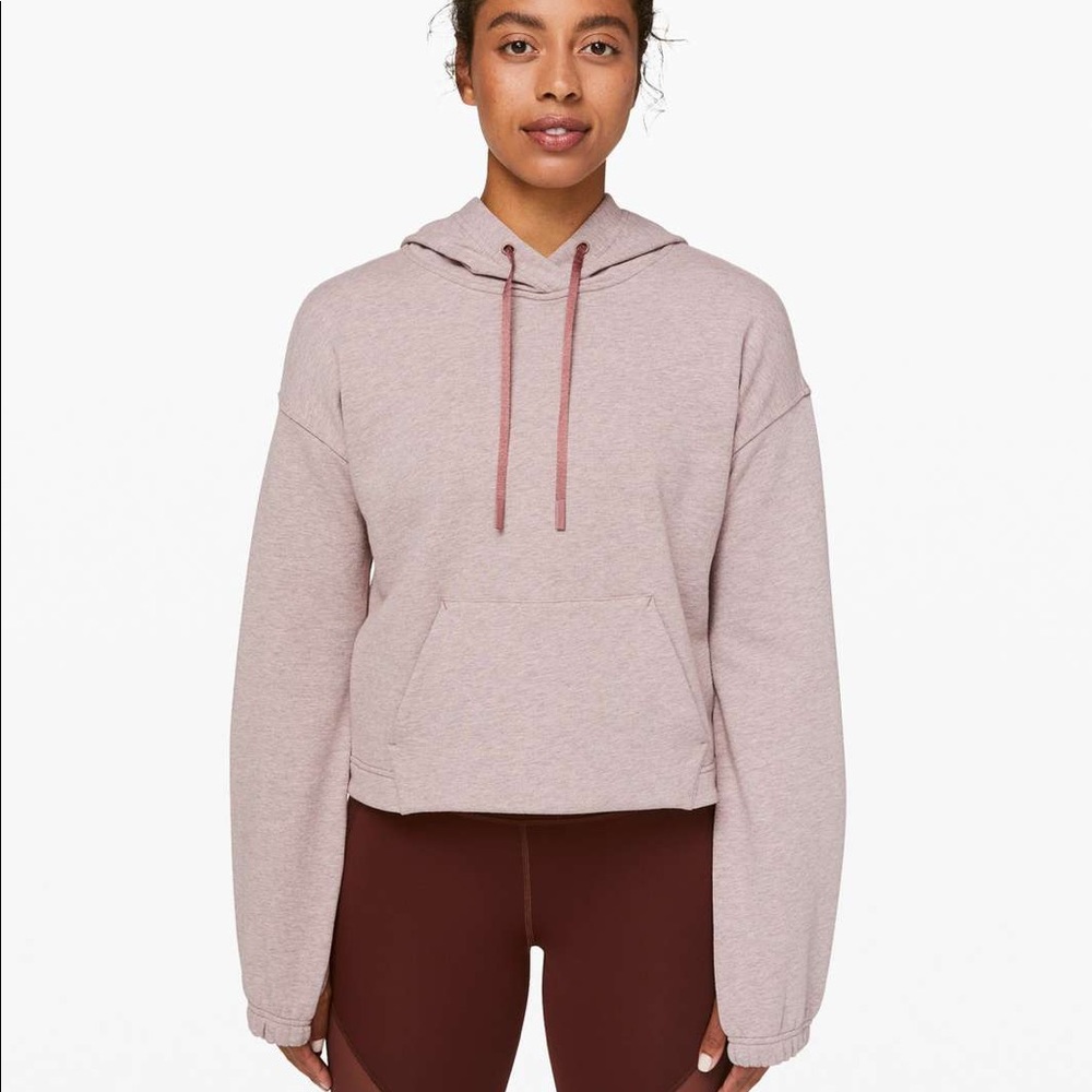 Lululemon Stronger as One Cropped Hoodie Red Dust